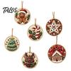Craft Kits for Family Night 6Pcs/Set Christmas Ornaments DIY Faux Pearl Art Kit, Hanging Decorations Kit Personalized Tree with Round Charms