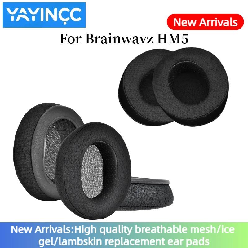 YAYINCC Soft Foam Breathable mesh fabric Ear Pads For Brainwavz HM5  Headset Earmuffs Repairing Parts