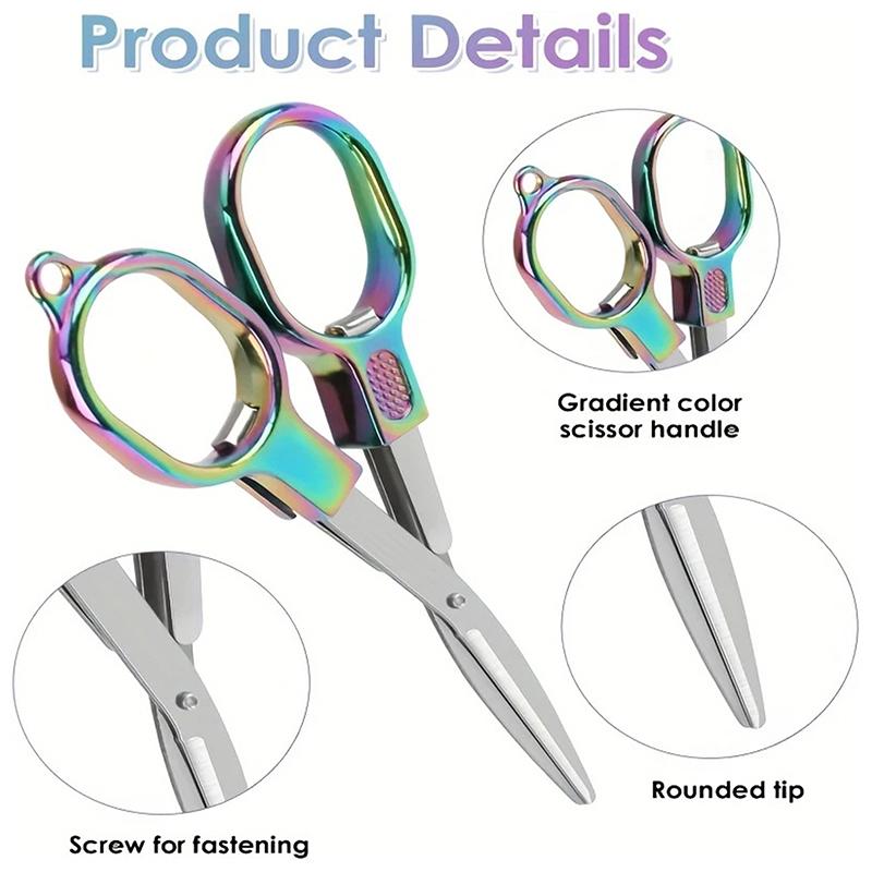 Stainless Steel Embroidery Needlework Scissors Sewing Folding Scissors Fishing Line Scissors Sewing Tools Kitchen Accessories