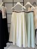Retro Japanese-Style High-Waisted Pleated A-Line Skirt with Belt for Spring 2025