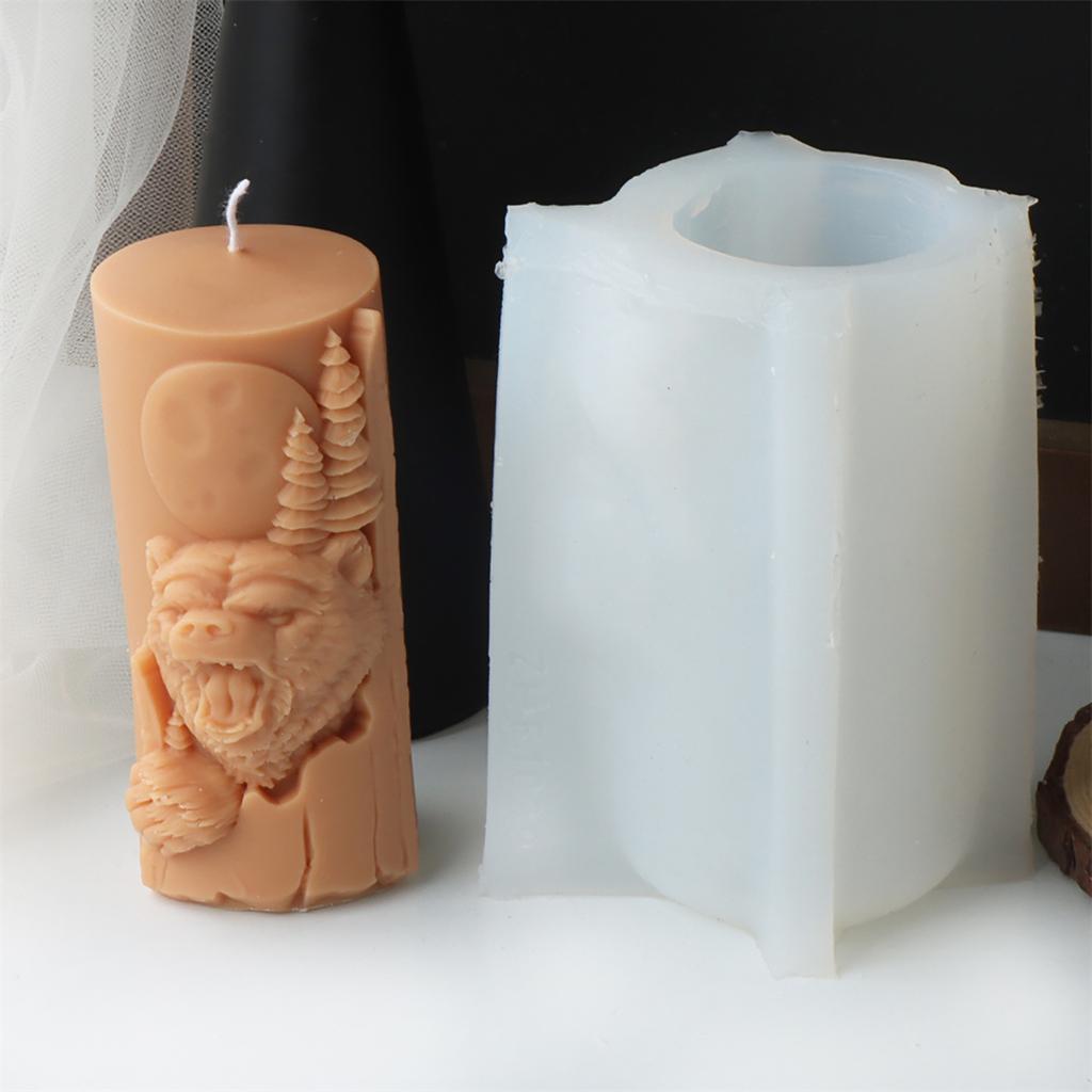 Candle Silicone Molds Candle Crafting Molds Bear Theme Silicone Texture Ornament Moulds Gift for Craft Enthusiasts