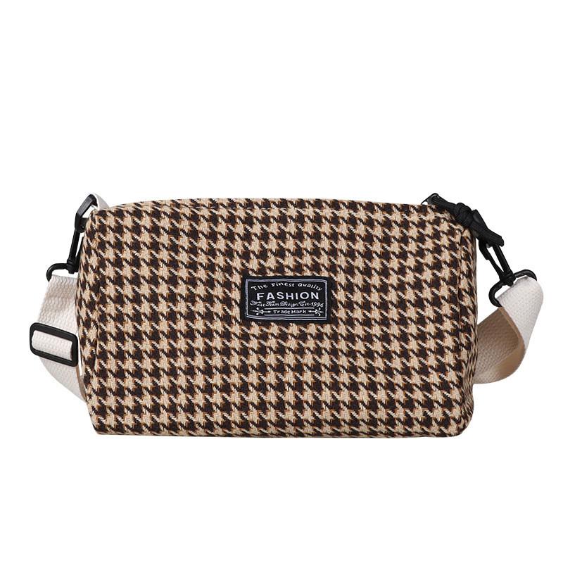 Trendy Houndstooth Pattern Kids Shoulder Bag Versatile Retro Tote For All Occasions