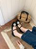 Camellia high heels for women Mary Jane thick heels single shoes for women 2025 spring commuter style light mouth shoes children's fashion