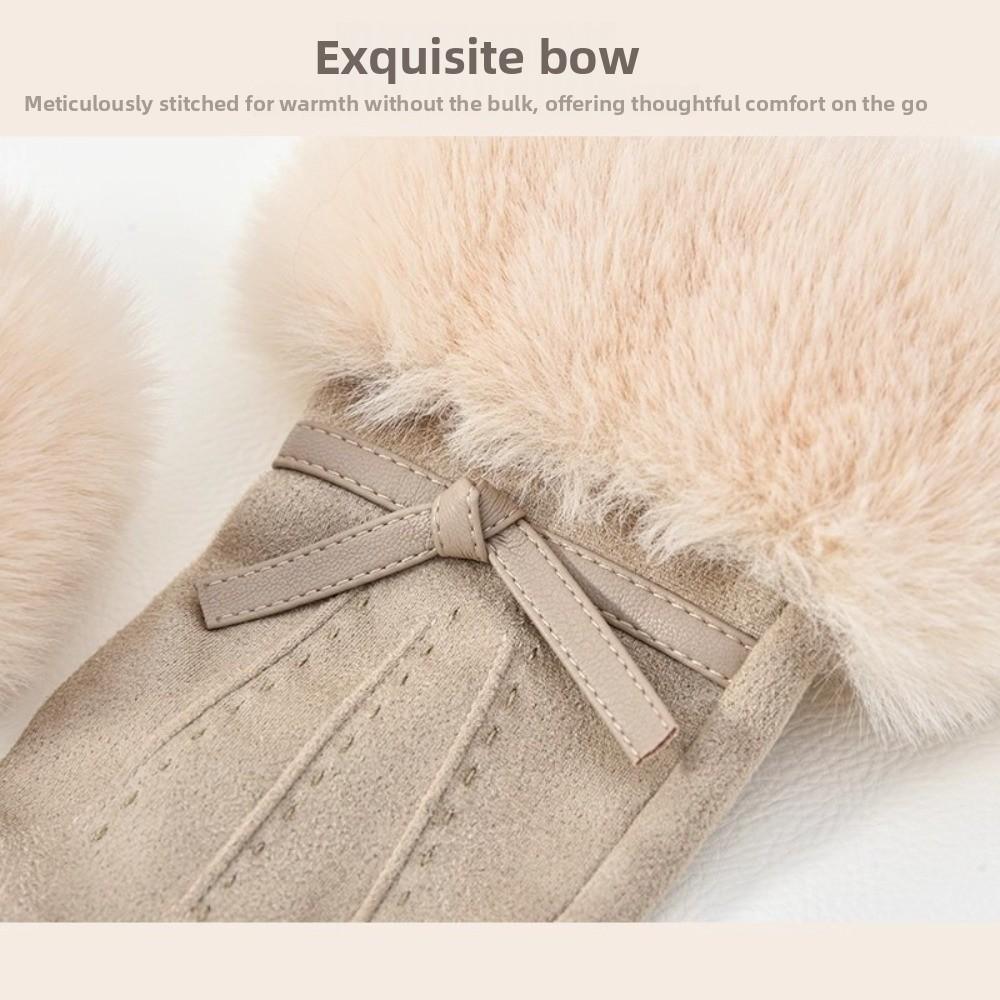 Plush Wrist Touch Screen Gloves Suede Winter Gloves New Cycling Gloves  Outdoor Activities
