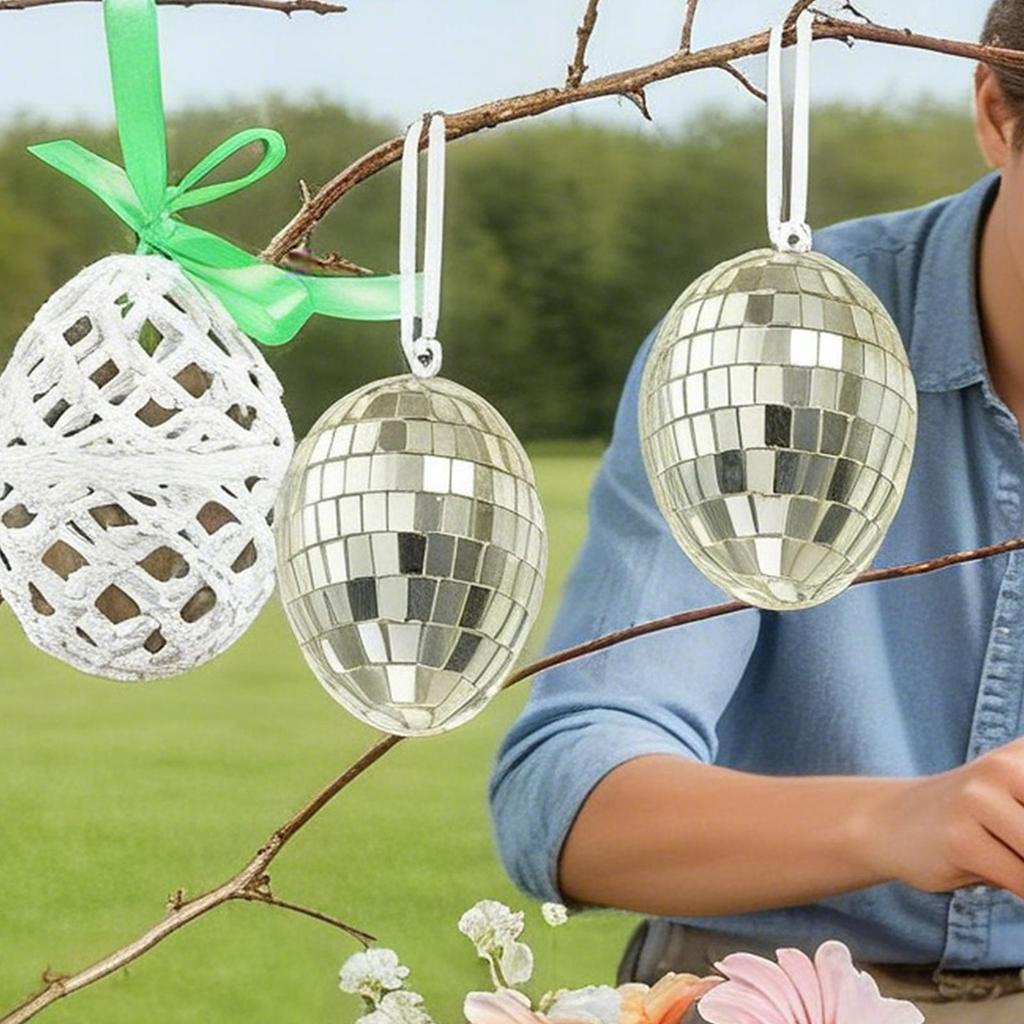 Easter Egg Decorations 8 Pieces Holiday Decor Eggs Small Spring Ornaments for Photography Bookshelf Centerpiece Home Office