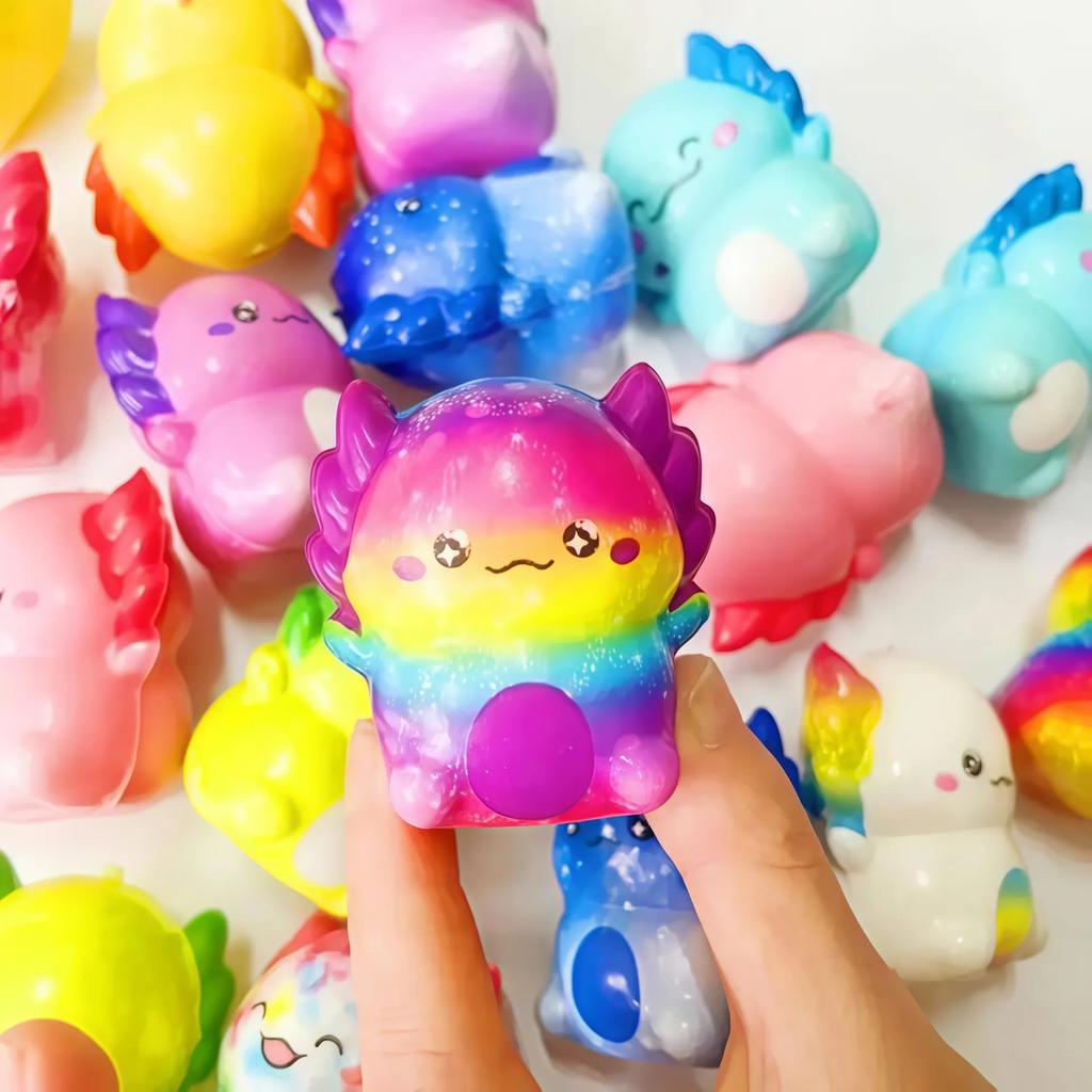 Pack of 12 Squishy Axolotl Anti-Stress Toys for Party