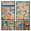 Tropical Plants Beach Umbrella Coastal Landscape Poster and Print Canvas Painting Wall Art Picture for Living Room Home Decor