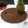 Cup Mat Eye-catching Heat Resistant PVC Simulation Rattan Woven Round Shape Coaster for Home
