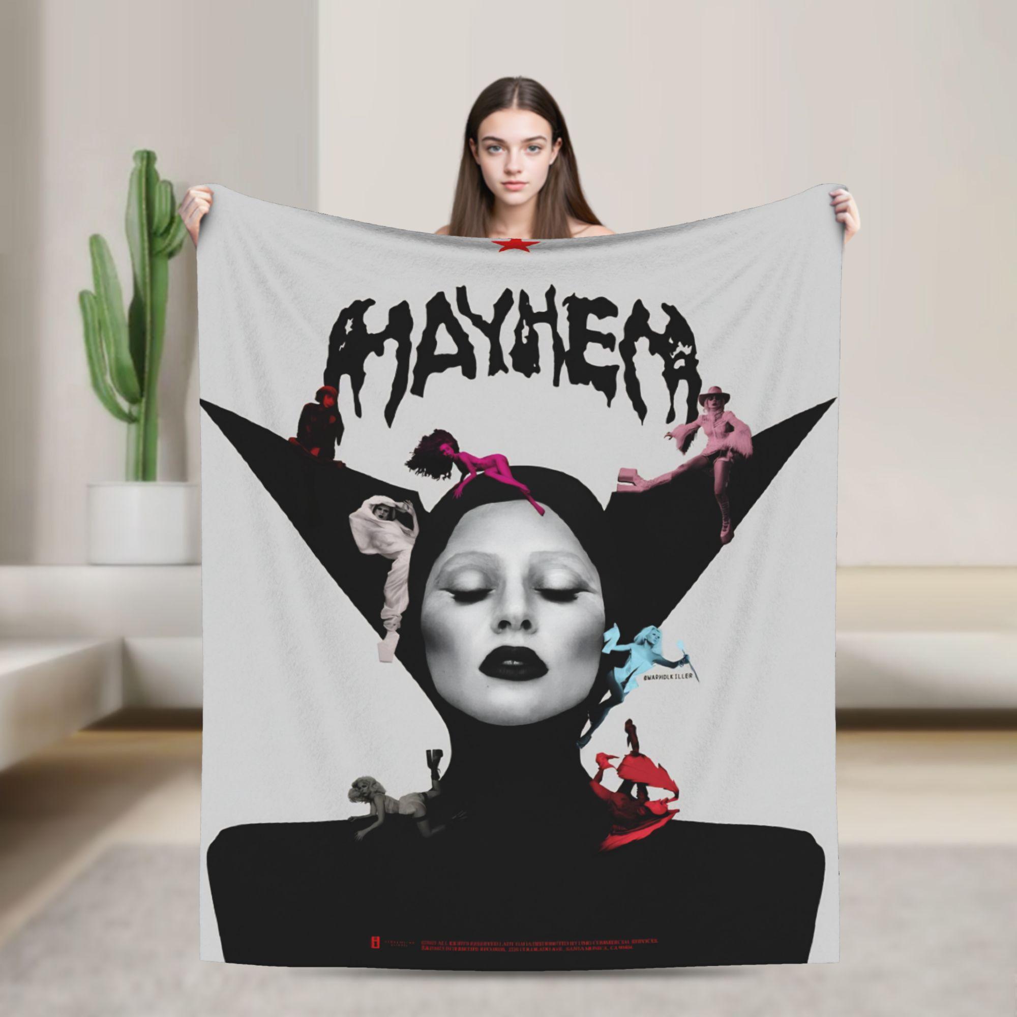 

Lady Gaga Mayhem 2025 Album Blanket Soft Novelty Plush Throw Blanket For Couch Chair Airplane Travel Bedspread Bed Cover 75x90cm
