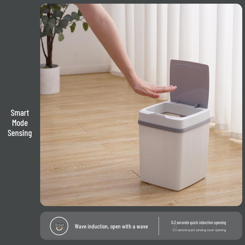 Smart Sensor Trash Can with Lid for Kitchen & Bathroom - Stylish Design, Perfect for Home & Gift Use