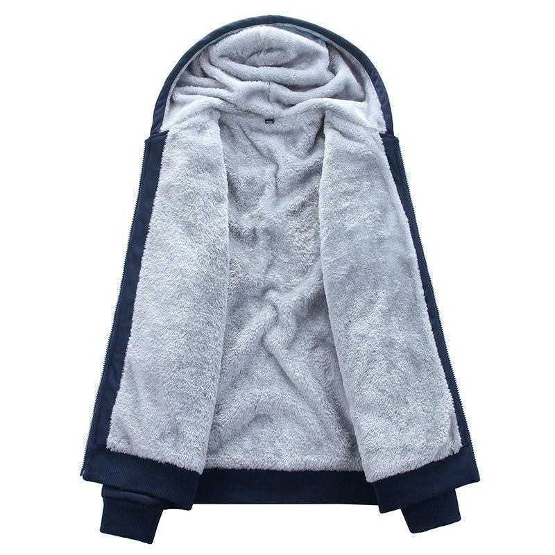 Men's Fleece-Lined Casual Hoodie & Pants Two-Piece Set