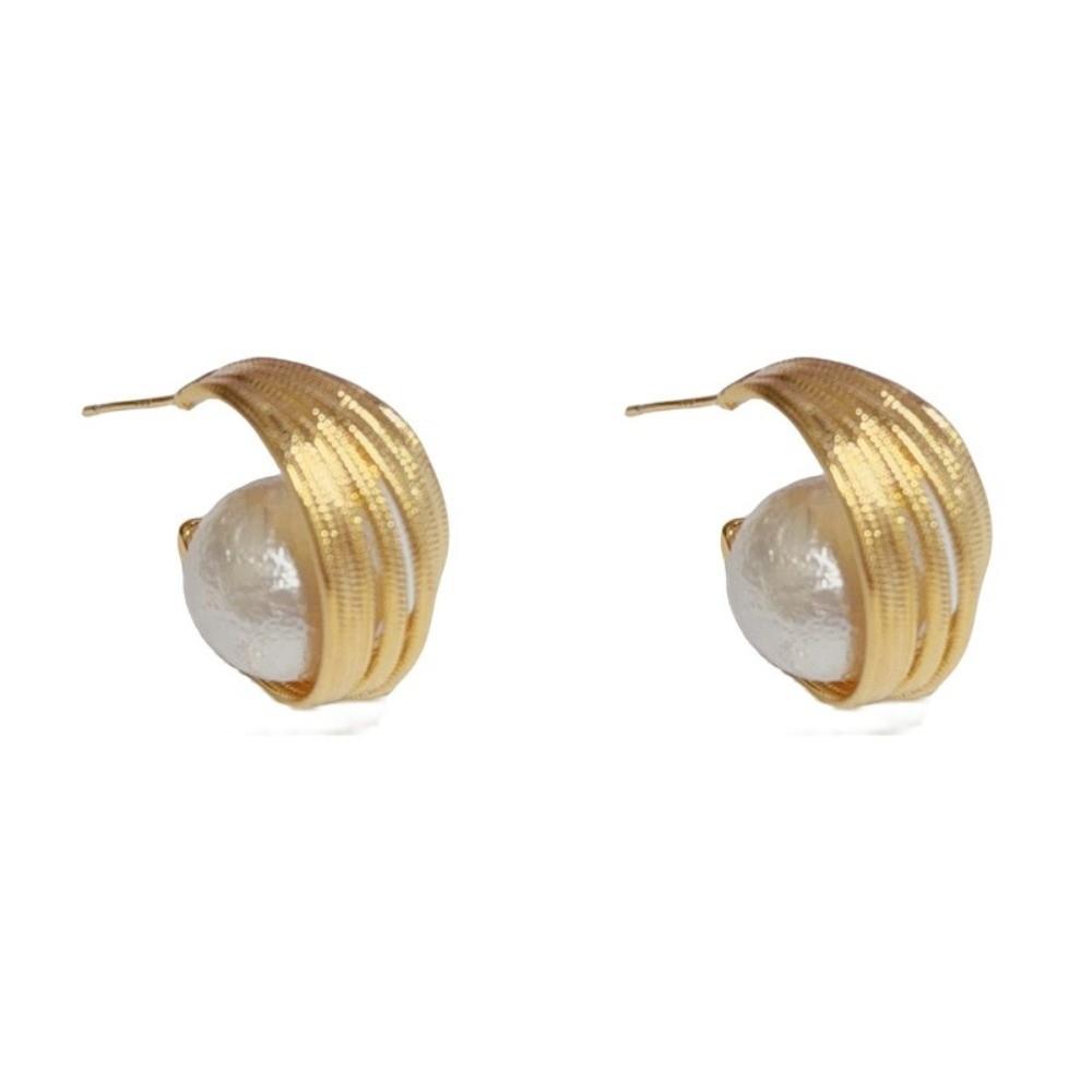 Vintage Geometric Bead Earrings Striped Oval Stud Earrings Trendy Hoop Earrings Festival Gifts