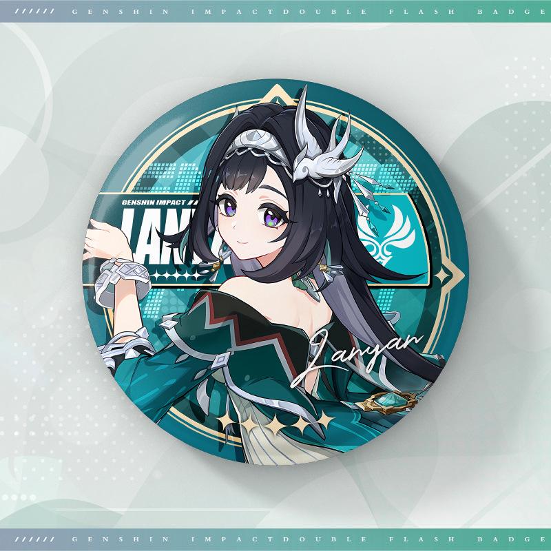 75MM Game Genshin Impact-3 Round Badge Anime Brooch Pin Cosplay Hu Tao Cartoon Figure Clothing Backpack Accessories Fans Gifts