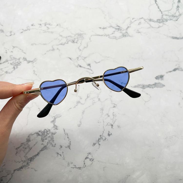 Mini Small Glasses Men'S Trendy Hip-Hop Sunglasses Small Love Retro Funny Small Frame Eyes Personalized Sunglasses Women