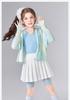 [Printed Ice Feel Hooded Sunscreen Clothing] Girls' 25 Summer Mid to Large Children's Summer Clothing Children's Thin Breathable Top