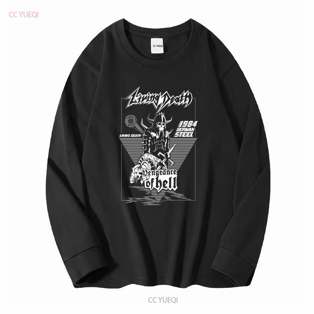 NWT Living Death S/W Underground Musik T-Shirt Lang- oder Kurzarm Vintage Gewaschenes Oberteil Für Den Alltag Designer Kleidung