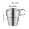 2er-Pack Edelstahl Isolierbecher für Camping, klappbarer Griff, doppelwandige Kaffeetassen für Outdoor, Wandern