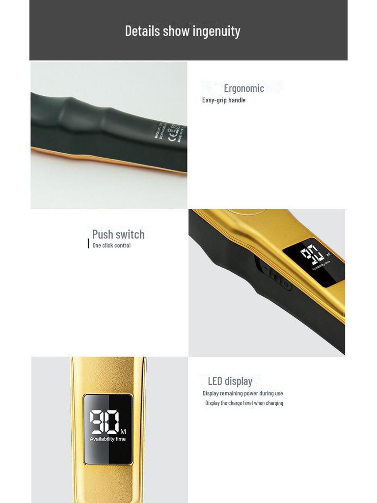 SHINE Cross-Border Electric Hair Clippers with Digital Display – White, Light, Shaver & Balding Clipper