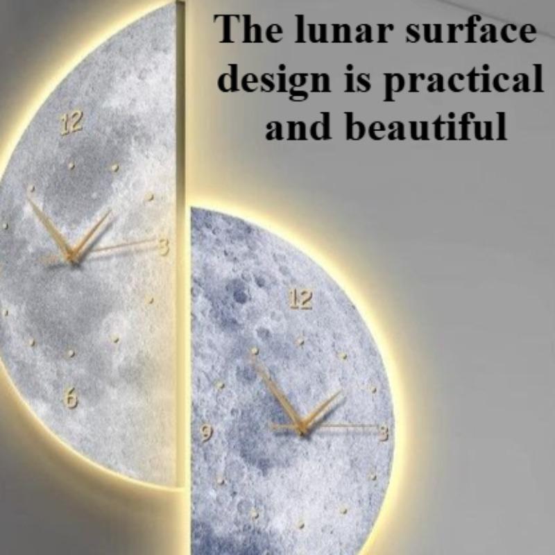 Nordic Wall Clock Minimalist Morden Design Luxury Corner Clocks Voice Controlled Interior Wall Lamp Living Room Decorations