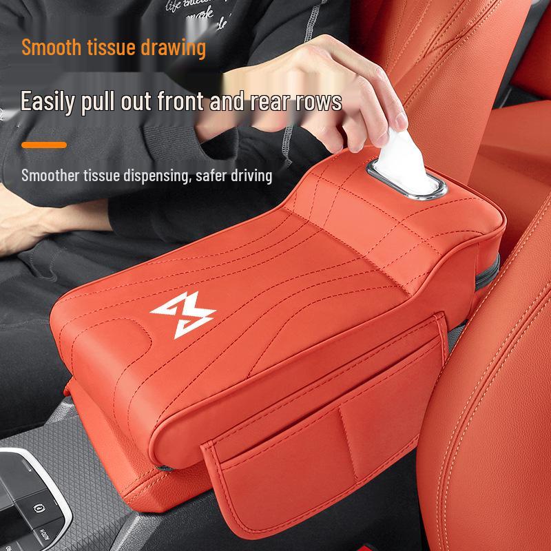 Mengshi 917/M817/M800 Car Armrest Pad with Tissue Storage and Height Boost