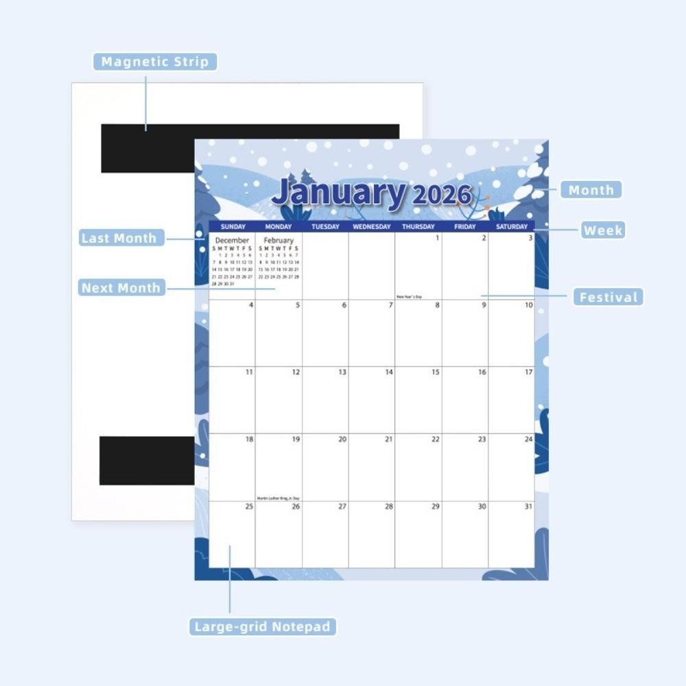 Smudge-proof Daily Planning Calendar 12-month Schedule Planner New Countdown Calendar  Home Use