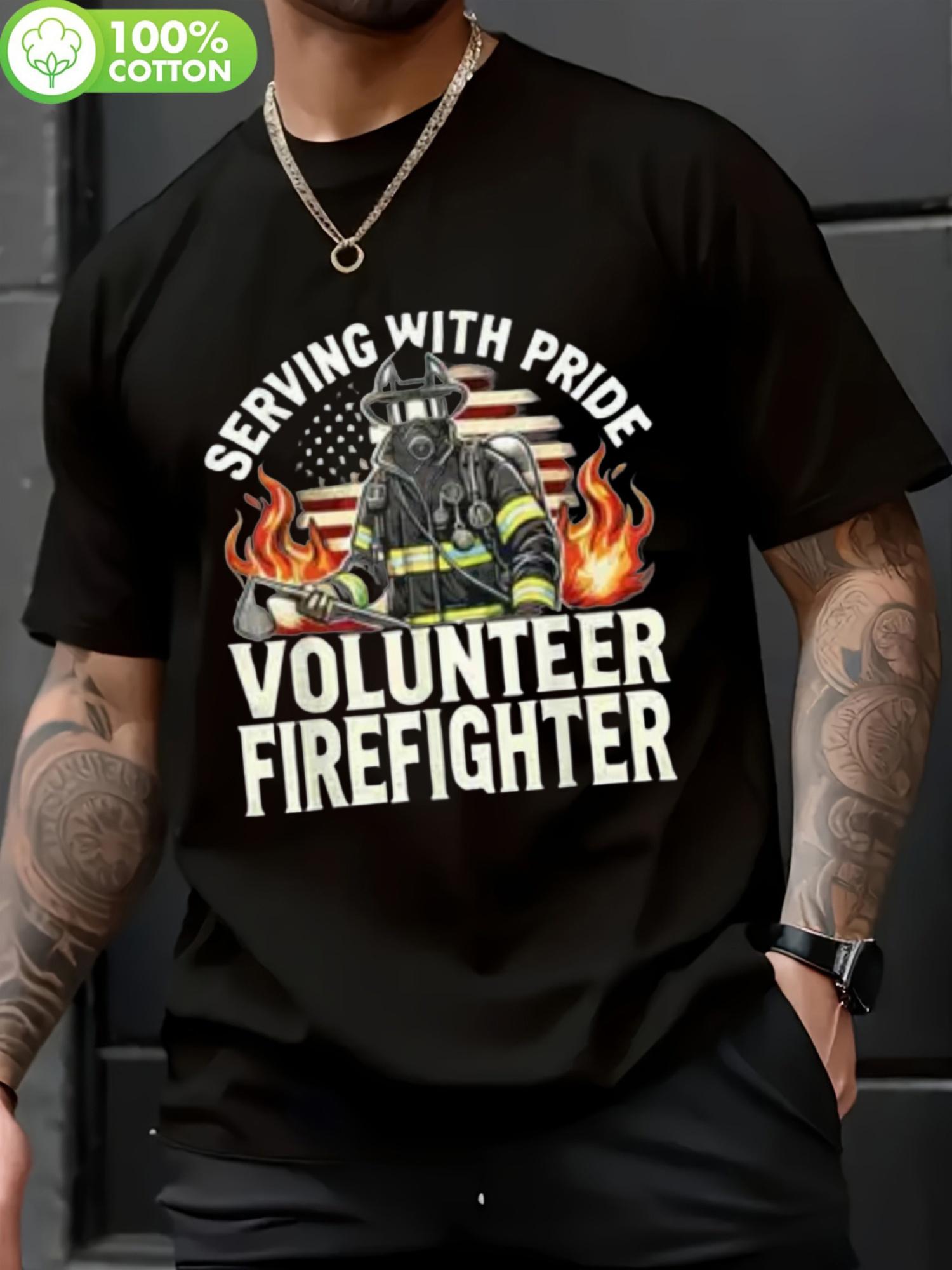 Pride-Inspired Volunteer Firefighter T-shirt -  Serving with Pride  Graphic XXL