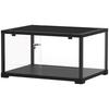 Terrario per Rettili, Vivario da 86 Litri con Porta Scorrevole, Chiusura a Chiave, per Lucertole, Insetti, Ragni, Geco, 60 x 45 x 32 cm, Nero