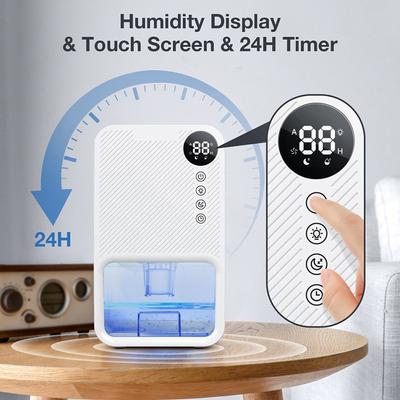 Deshumidificadores eléctricos para el hogar Deshumidificador silencioso de capacidad de 37 onzas para habitación con apagado automático 7