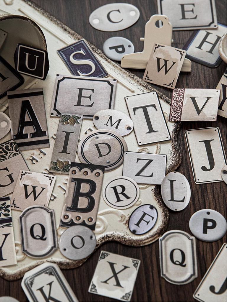 Amerykańskie Retro Materiały do Dziennika Naklejki: Czcionka z wielkimi literami alfabetu angielskiego