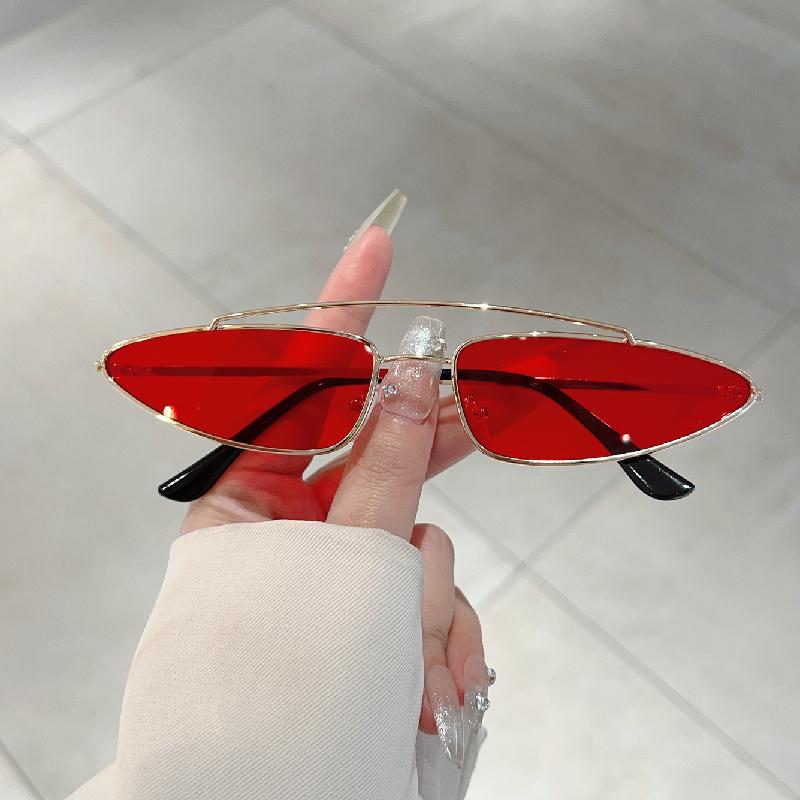 Triangle Shaped Sunglasses Men New Fashion Vintage Solid Color Sun Glasses Women Retro Double Bridge Brand Design Shades