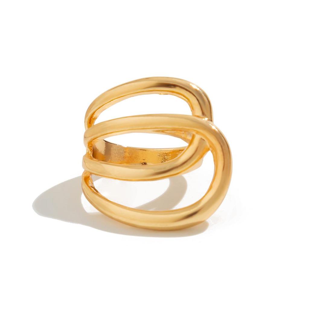 Wide Geometric Oval Luxury Metal Bracelet