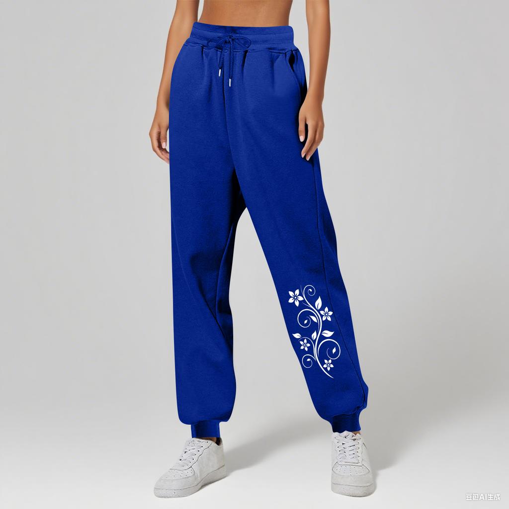 Ladies' Printed Unisex Casual Pocket Drawstring  Pants