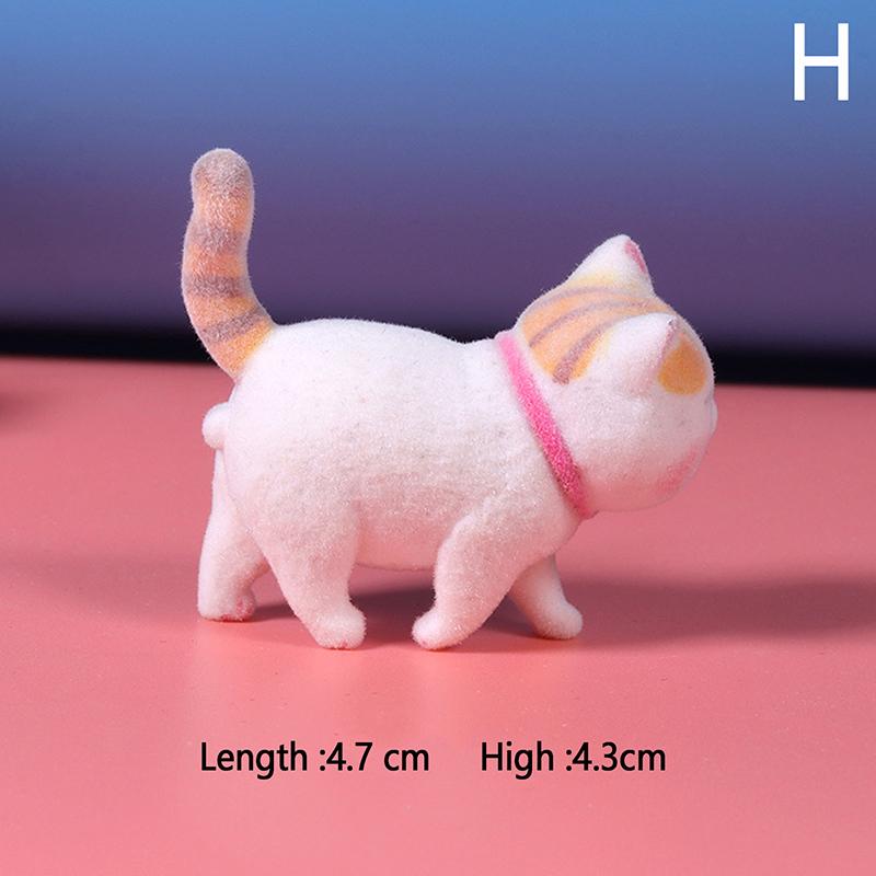 Kawaii Mini Tierpuppe Beflockung Dreidimensionale Katze Puppe Niedliche Simulation Katze Geschenk Mikrolandschaft Dekoration Desktop Ornamente