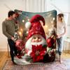 Festliches Weihnachts-Blumen- und Ornamente-Muster-Decke Flanellmaterial Weich Warm für Alle Jahreszeiten Zuhause Outdoor Camping Picknicks