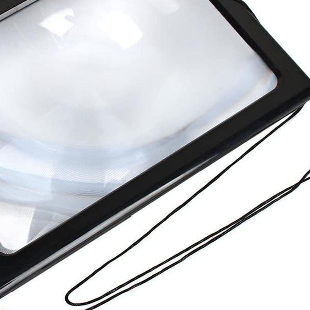 Leselupe 3x Faltbar Freihändig Große Seite Lupe mit 4 LED-Leuchten