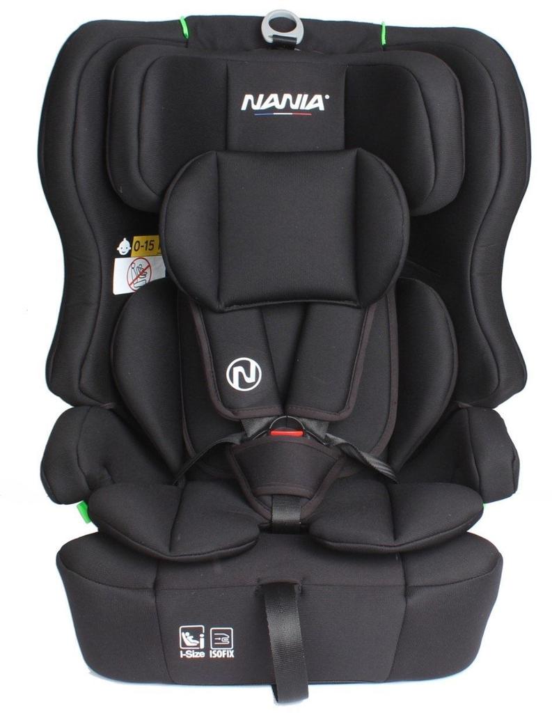 Siege auto - NANIA - LIMA - Groupe 1/2/3 - 76-150 cm - Isofix - I-Size - Réducteur - Noir
