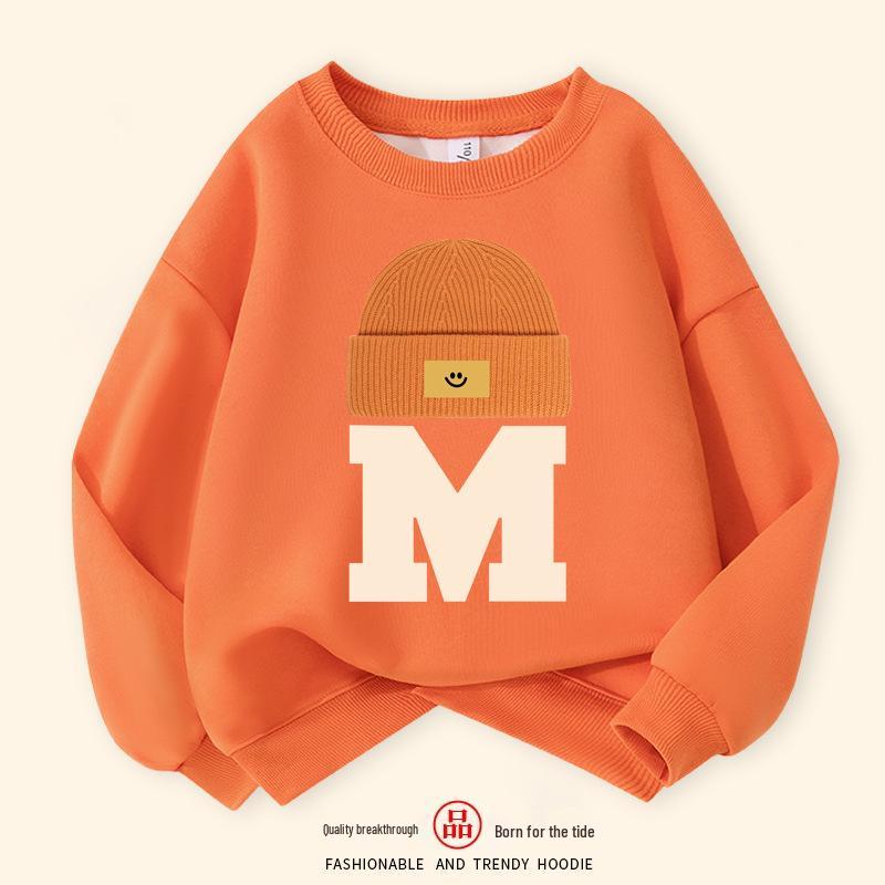 

2025 Boys Spring & Autumn Print Pullover Sweatshirt - Casual Sports Top for Middle & Big Kids 140cm
