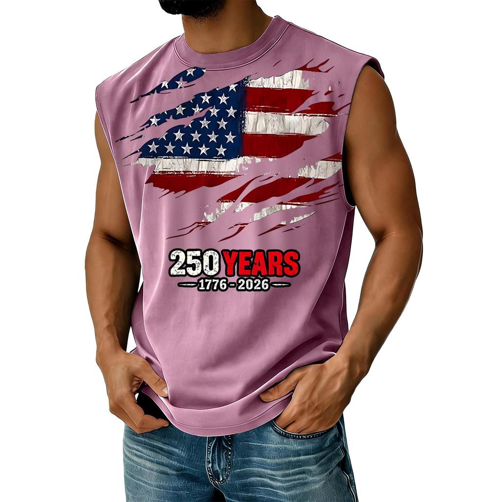 Men's Casual Independence Day Printed Tank Top