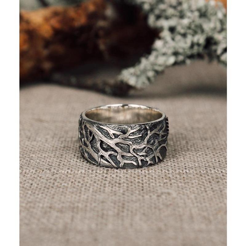 Evropské a americké pánské vikingské šperky Retro prsten Punk Orel Větvička Styling