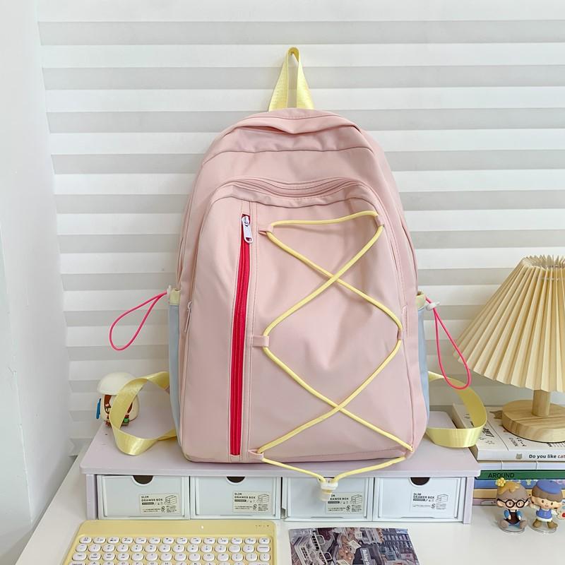 Schoolbag campus style high value cute college student backpack female junior high school high school student schoolbag light travel leisure backpack