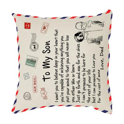 Pillow Cover Fiber Square Throw Pillow Cover Lettering Washable Sofa Cushion Case 45x45cm Gifts for Children Parents Family