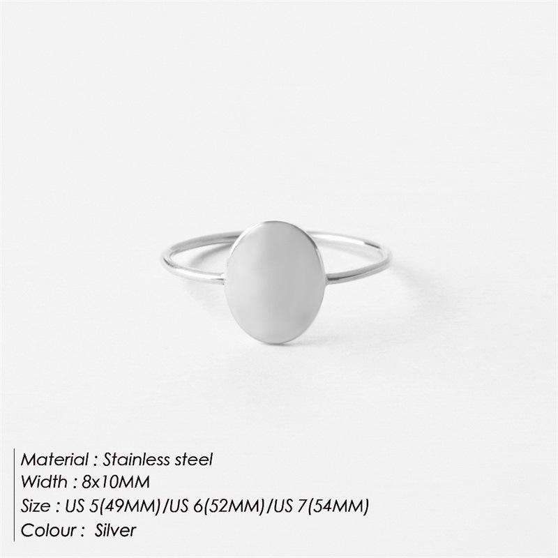 eManco Women's Gold-Plated Stainless Steel Geometric Oval Ring