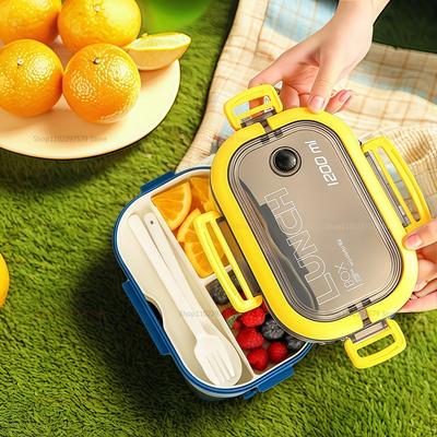 Portable Double Layer Leakproof Bento Lunch Box with Cutlery Microwave Safe Kids Food Storage Container  Kitchen Accessory