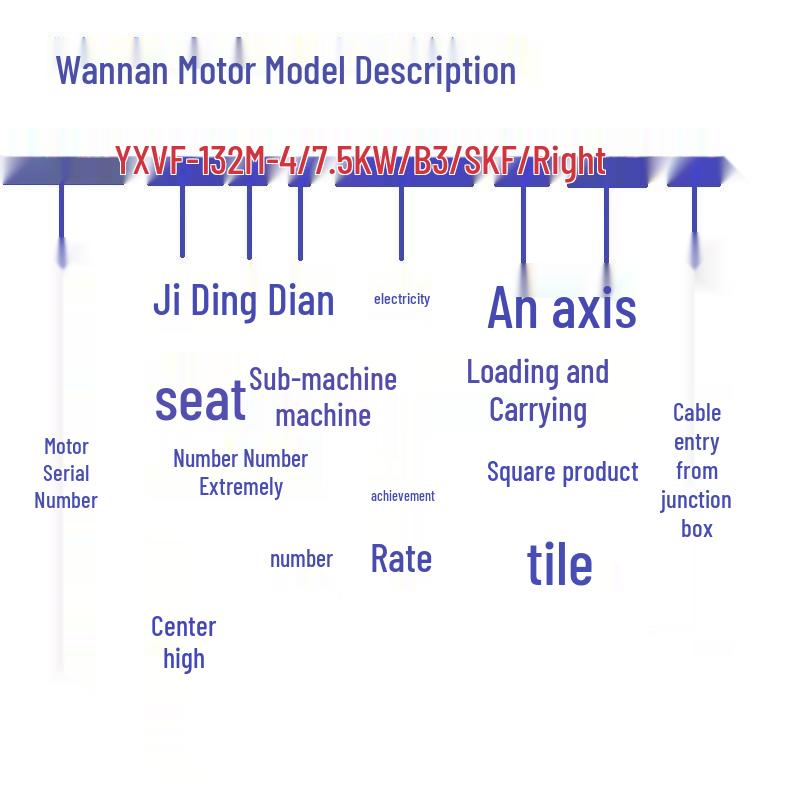 WNM YXVF Series Variable Frequency Motor CN plug (adapter included)