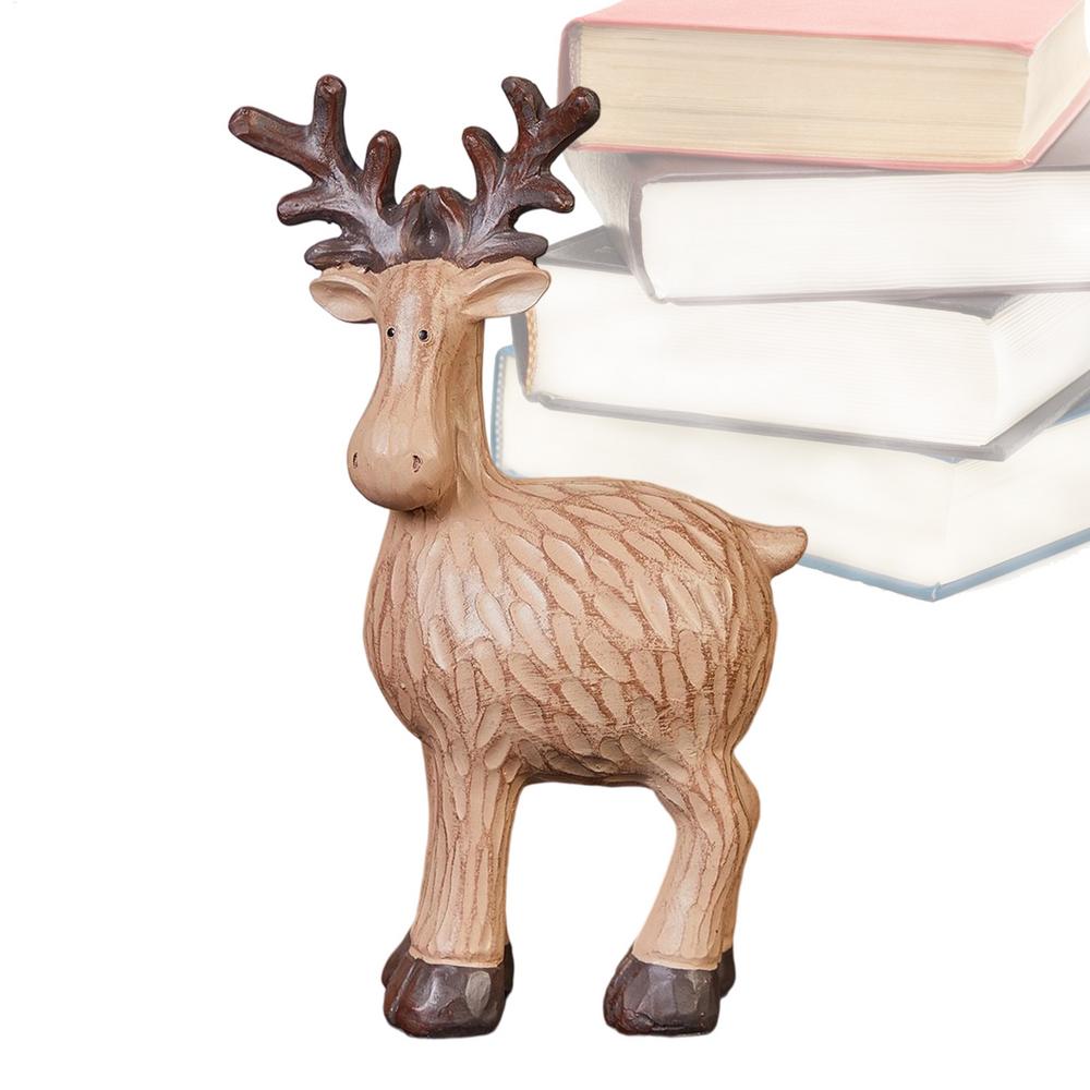 Christmas Reindeer Figurine Christmas Elk Statue Aesthetic Collectible Tabletop Moose Resin Model For Bookshelf Bedroom Table