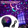 RGB Night Lights LED Projector Light Starry Moon Galaxy Projection Lamp 5V USB for Kids Present Christmas Gift Room Decorations