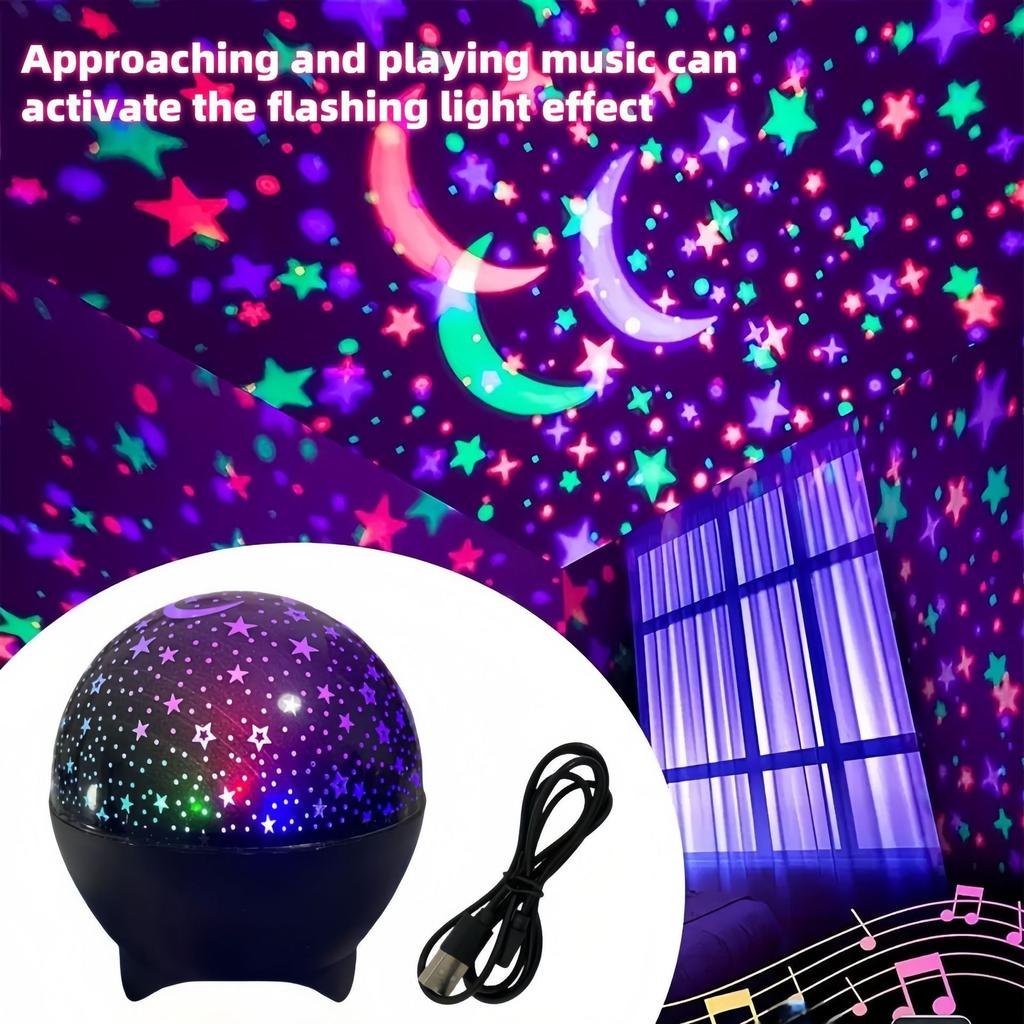 RGB Night Lights LED Projector Light Starry Moon Galaxy Projection Lamp 5V USB for Kids Present Christmas Gift Room Decorations
