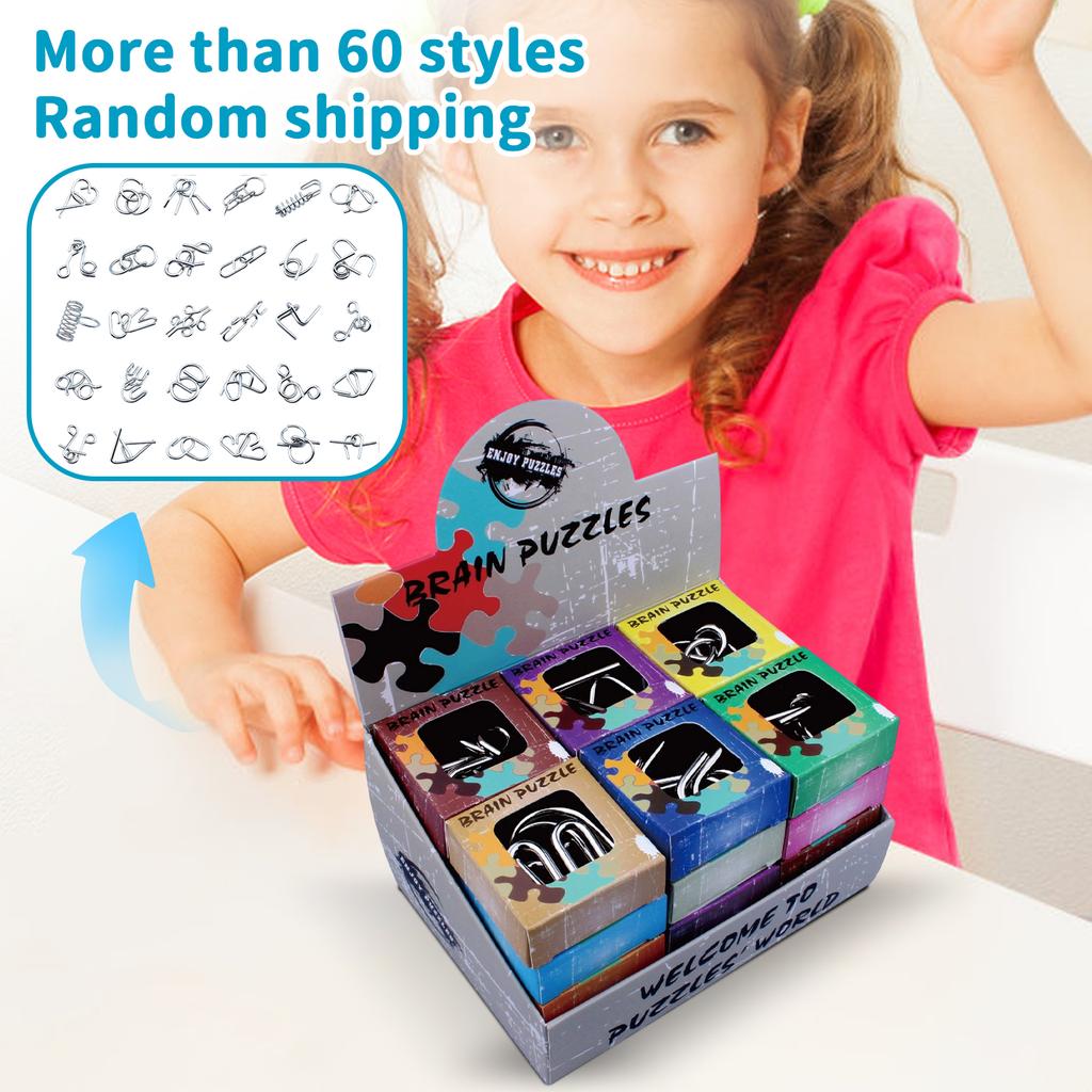 Metal Wire Puzzle Toy Brain Teaser Game Mind IQ Test Ring Kids Gift