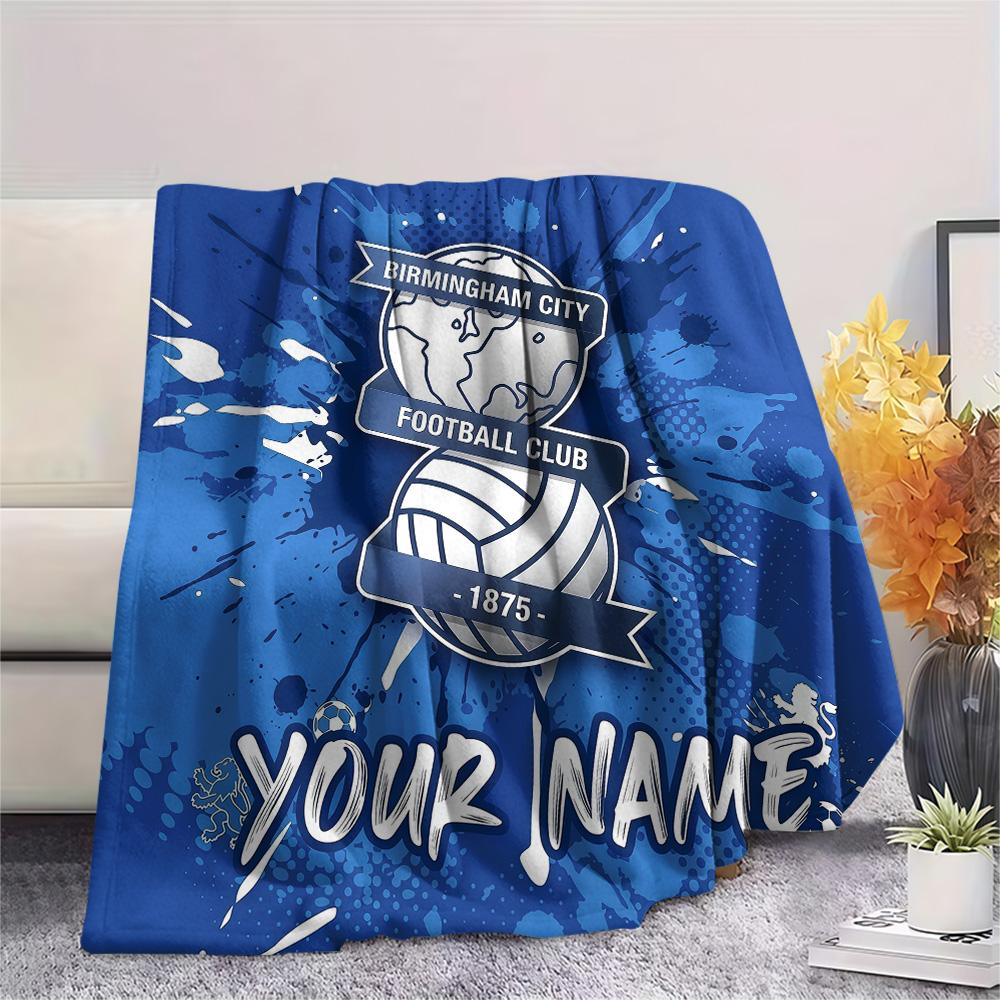 Custom Name Birmingham City Flannel Blanket, High quality Comfortable for All Seasons, Home Decor, Warmth and Comfort