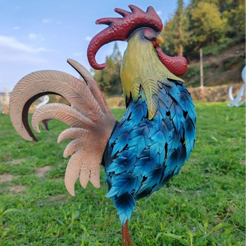 Cross Over for European Iron Art Creative Home Rooster Decoration Outdoor Garden Rooster Decoration Metal Home Accessories